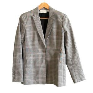 Carlisle New York Grey Plaid Pink/Red Striped Blazer Sz 6 Business Academia